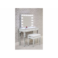 Hollywood Modern Rectangular Mirrored White Gloss Dressing Table Mirror 80x60cm