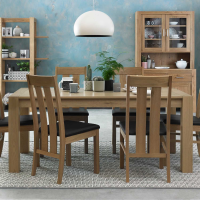 Light Oak Large Extending Kitchen Dining Room Table Only 185 to 245cm