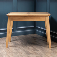 Natural Solid Oak Medium Extending Kitchen Dining Room Table 1.4 to 1.8m