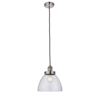 Glass Silver Hansen 1 Pendant Light Brushed Silver