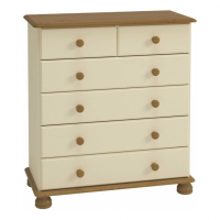 Richmond Cream MDF and Pine Smooth Lacquered 2 Over 4 Bedroom Chest Of Drawers 90x83cm