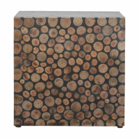 In1439 Square Tree Trunk Style Footstool