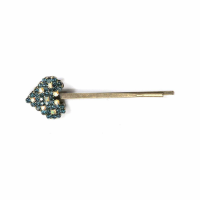 Small Heart Hair Clip Navy Blue