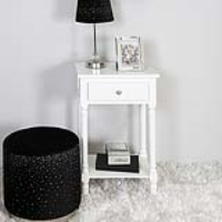 White 1 Drawer Telephone Table