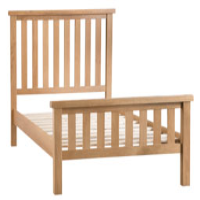 Modern Style Oak Wood 6ft Super King Size Bed Frame with High Foot End 129x197cm