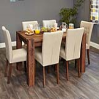 Walnut 150cm Kitchen Fixed Dining Room Table 6 Seater Modern Lacquer Finish