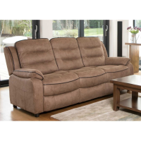 Dakota Brown Fabric Upholstery Modern Large 3 Seater Fixed Sofa 207cm