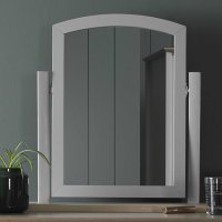 Whitby Scandi Oak And Grey Painted Modern Bedroom Vanity Dressing Table Swing Mirror