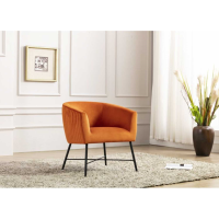Modern Zara Pumpkin Velvet Fabric Upholstered Occasional Chair 73x68cm
