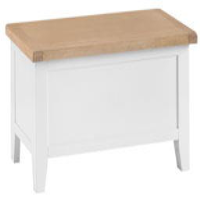 Traditional French Style Oak Wood White Painted Finish Bedroom Blanket Box 50 x 100cm