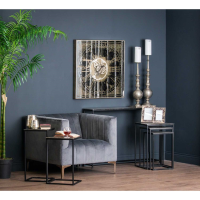 Industrial Style Large Square Mirrored Glass Wall Clock With Gear Mechanism 81x81cm