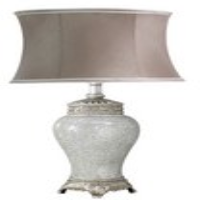 Silver Regency Lamp With Silver Trimmed Taupe Shade