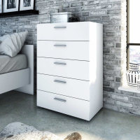 Modern White Effect Bedroom Chest of 5 Drawers 102cm x 70cm