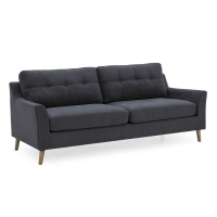 Ultra Chic Olten 3 Seater Sofa Charcoal Grey Fabric Upholstery Turned Light Ok Leg 85x200x86cm