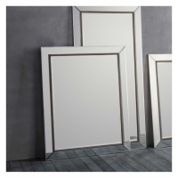 Modern And Unique Silver Finished Rectangular Bedroom Wall Mirror 120x95cm