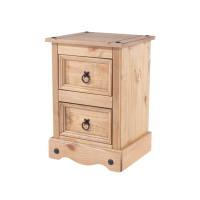 Corona 2 Drawer Petite Bedside Cabinet in Solid Pine