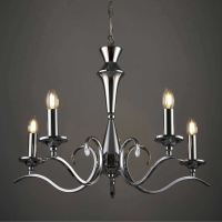 Traditional 5 Arm Polished Metallic Chrome Ceiling Pendant Light 108x61cm