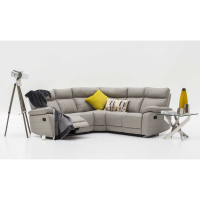 Positano Large Modern Light Grey Real Leather Upholstered Corner Sofa Group Classic 217cm Wide