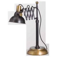 Black And Brass Metal Adjustable Industrial Scissor Table Desk Lamp