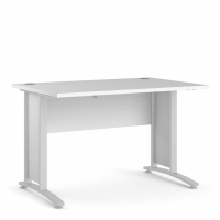 Prima Desk 120 cm in White With White legs