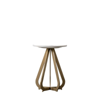 White Moorgate Side Table Gold