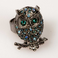 Owl Front Ring Navy