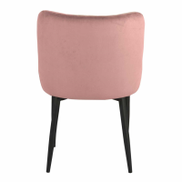 Set of 2 Velvet Dining Chairs with Powder Coated Steel Legs