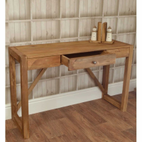 Rustic Reclaimed Pine Console Hall Table 1 Drawer 120cm Wide