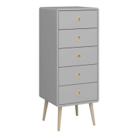 Softline 5 Drawer Narrow Chest Grey