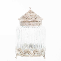 Decorative Silver Topped Trinket Jar