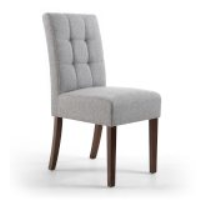 Moseley Stitched Waffle Linen Effect Silver Grey in Walnut Legs
