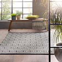 Origins Flat Weave Geometric Black White Hand Woven Wool Hallway Rug 160x230cm