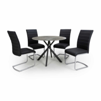 Avesta Grey and 4 Callisto Black Dining Set