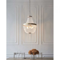 Modern Round Clear Glass and Steel Dimmable Chandelier Light in Rose Gold