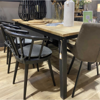 Nordic Scandinavian Style Black Painted Curved Back Kitchen Dining Chair 76x53cm