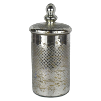 The Lustre Collection Silver Etched Large Trinket Jar