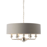 Nickel Highclere 6 Pendant Light Nickle And Charcoal