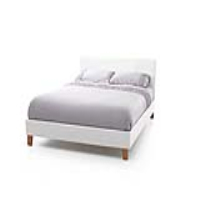 Low Foot End 4ft Small Double White Faux Leather Bed Frame 120cm Wide