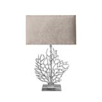 54cm Tree Table Lamp With Champagne Velvet Shade