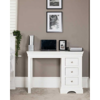 Modern White Painted 3 Drawer Dressing Table Desk Only Single Pedestal