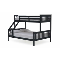 Salix Modern Blue Painted Kids Bunk Bed Triple Sleeper 3ft and 4ft6 197cm Tall