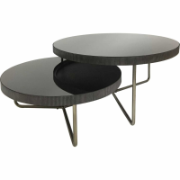 Knightsbridge Set 0f 2 Round Coffee Tables With Black Tinted Glass