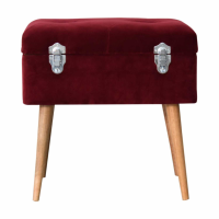 Wine Velvet Nordic Style Storage Bench