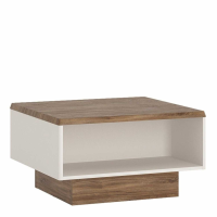 Modern White High Gloss and Dark Oak Low Coffee Table 75cm x 43cm