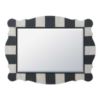 Decorative Parallels Black And Silver Rectangular Bedroom Wall Mirror 61x81cm