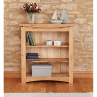 Modern Light Solid Oak Small Low Bookcase Shelf Display Shelf Unit