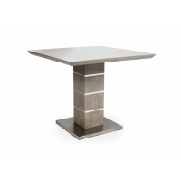 Modern 90cm Square Dining Table Grey Concrete Effect Top Steel Base