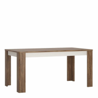 Modern Dark Oak Large Extending Dining Table 160 to 200cm With High Gloss Fronts