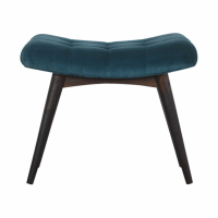 In1457 Teal Cotton Velvet Curved Bench