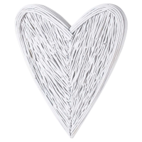 Art Deco White Willow Branch Heart Display Decorative Piece 85x70cm